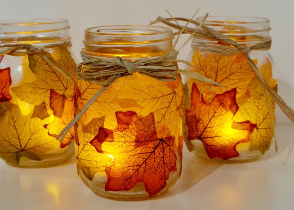 Autumn leaf candles by Spark and Chemistry