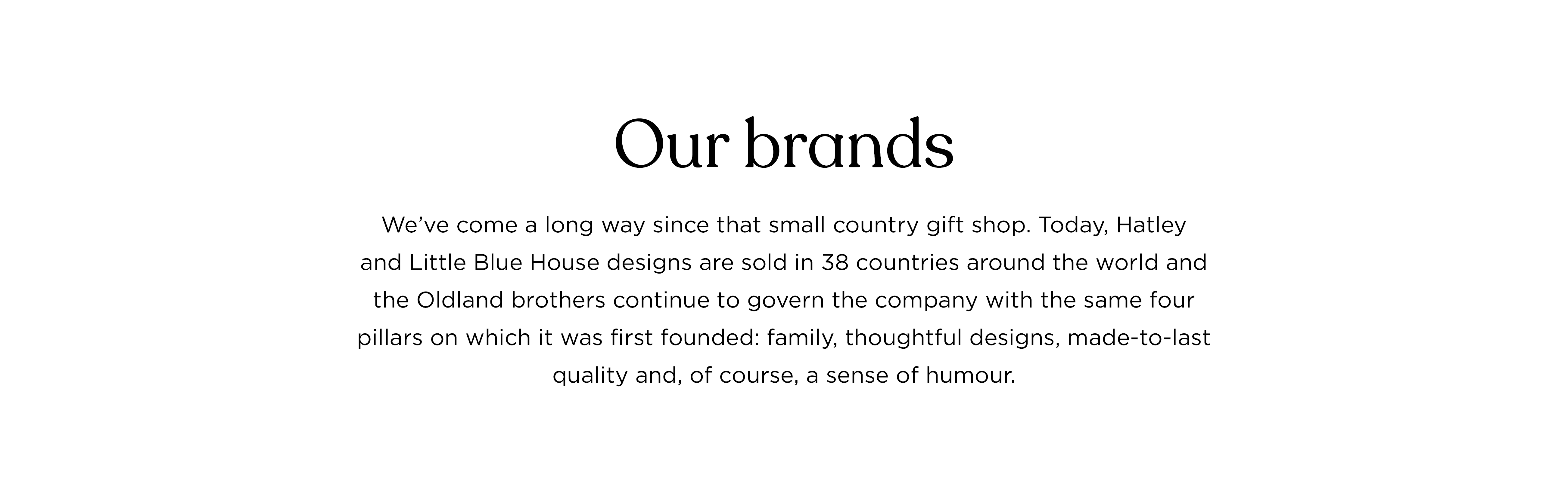 Our brands: sold in 38 countries around the world