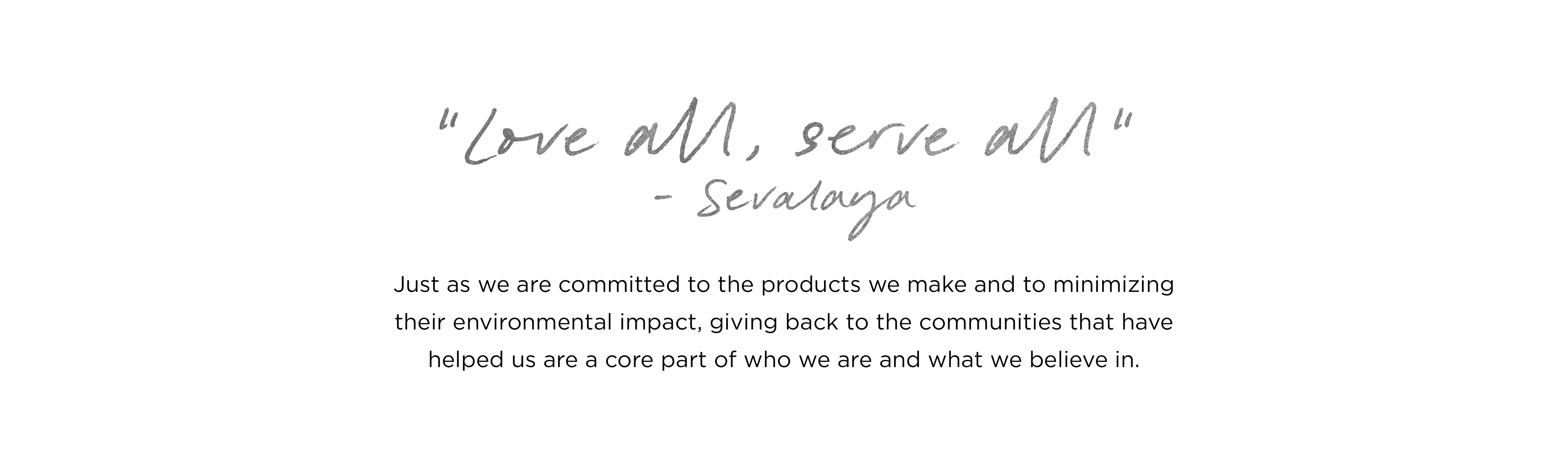 "Love all, server all" - Sevalaya's slogan
