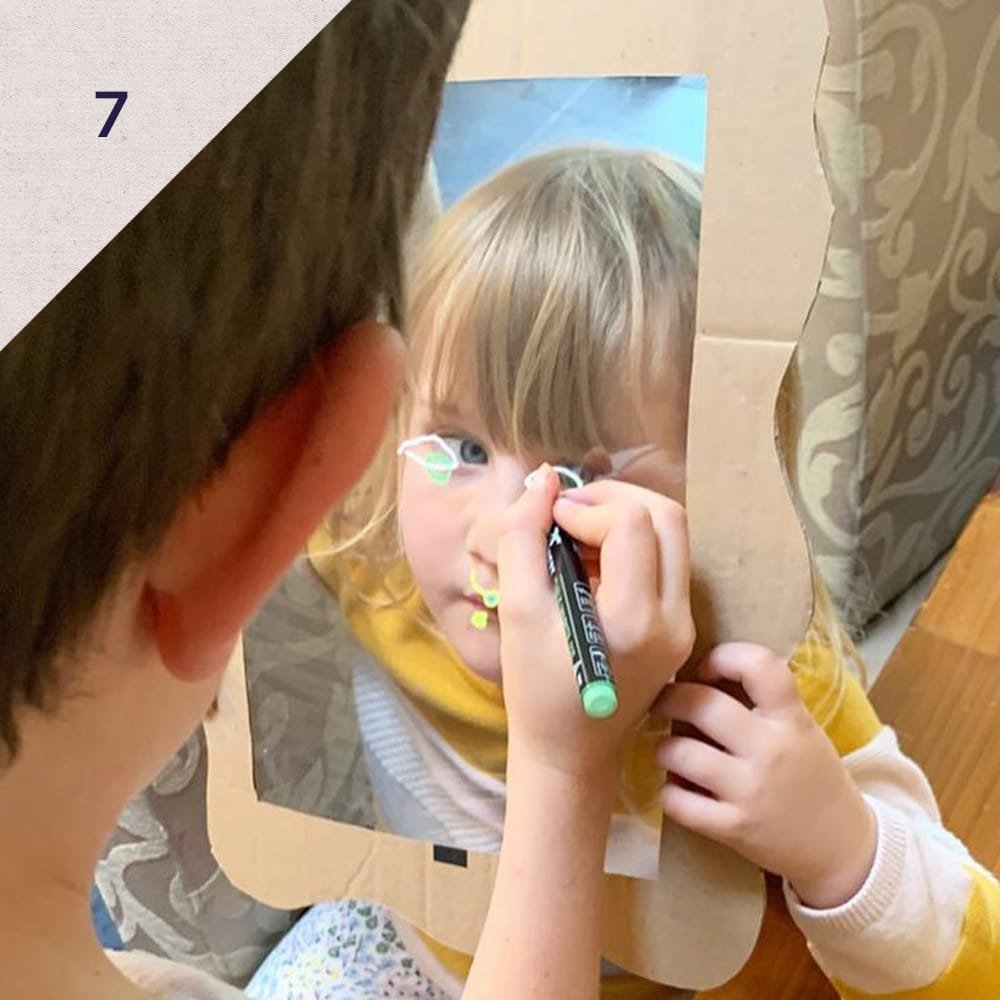 Have your littles draw Crazy Portraits of each other -  An easy how-to with Treasure Trays