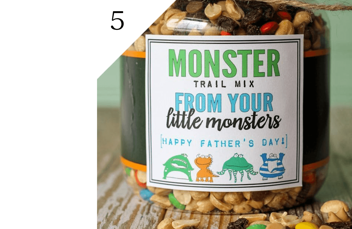 Dad’s own monster trail mix jar by Lil’ Luna
