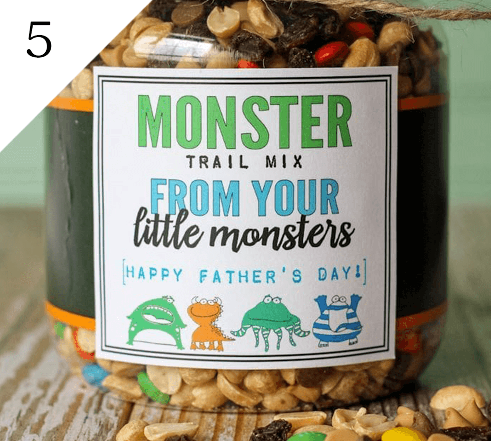 Dad’s own monster trail mix jar by Lil’ Luna