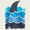 T-shirt à manches raglan – Aileron de requin dans les vagues