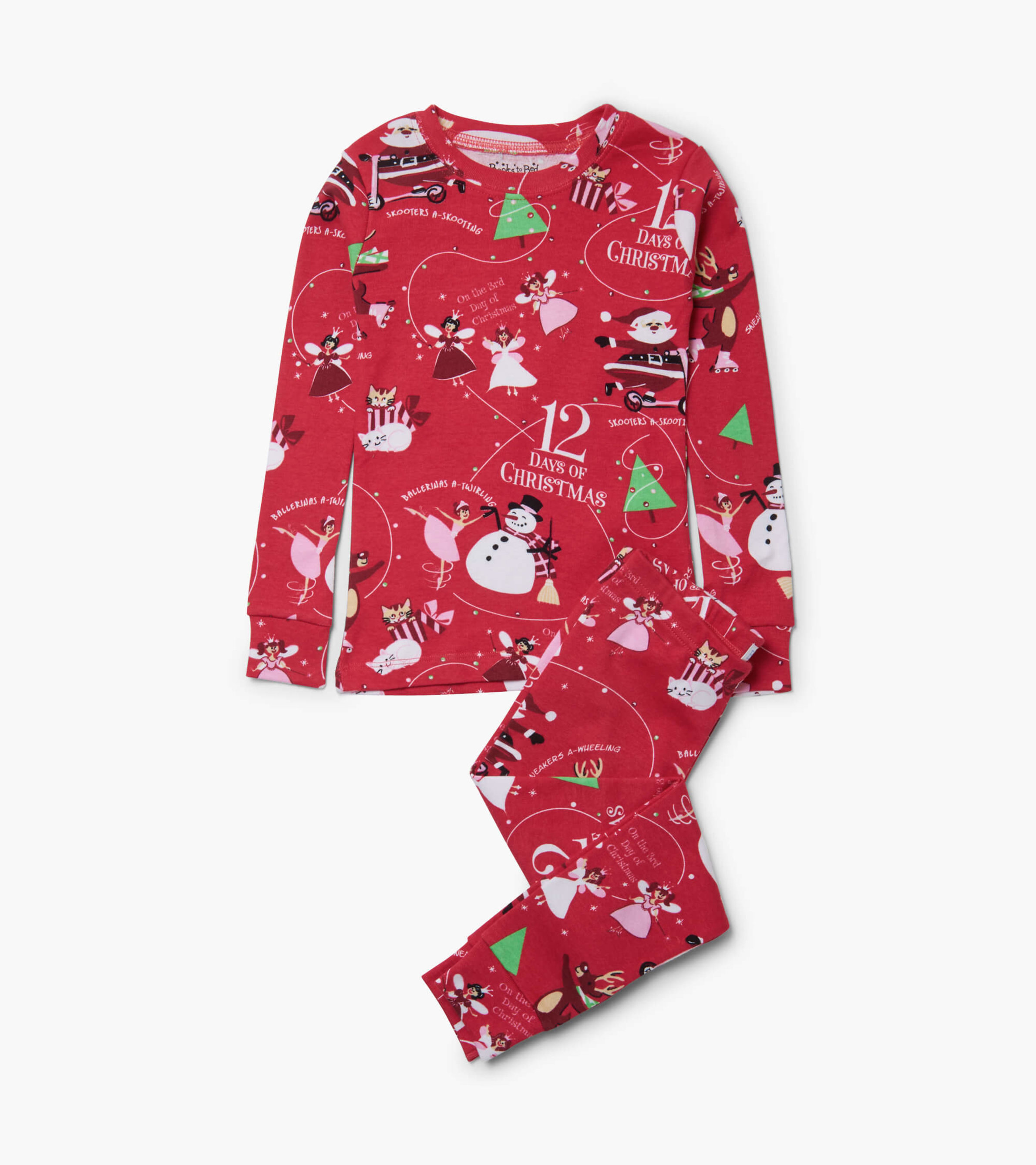 Soma Cool Nights Long Sleeve Pajama Set, Christmas Trees, Red
