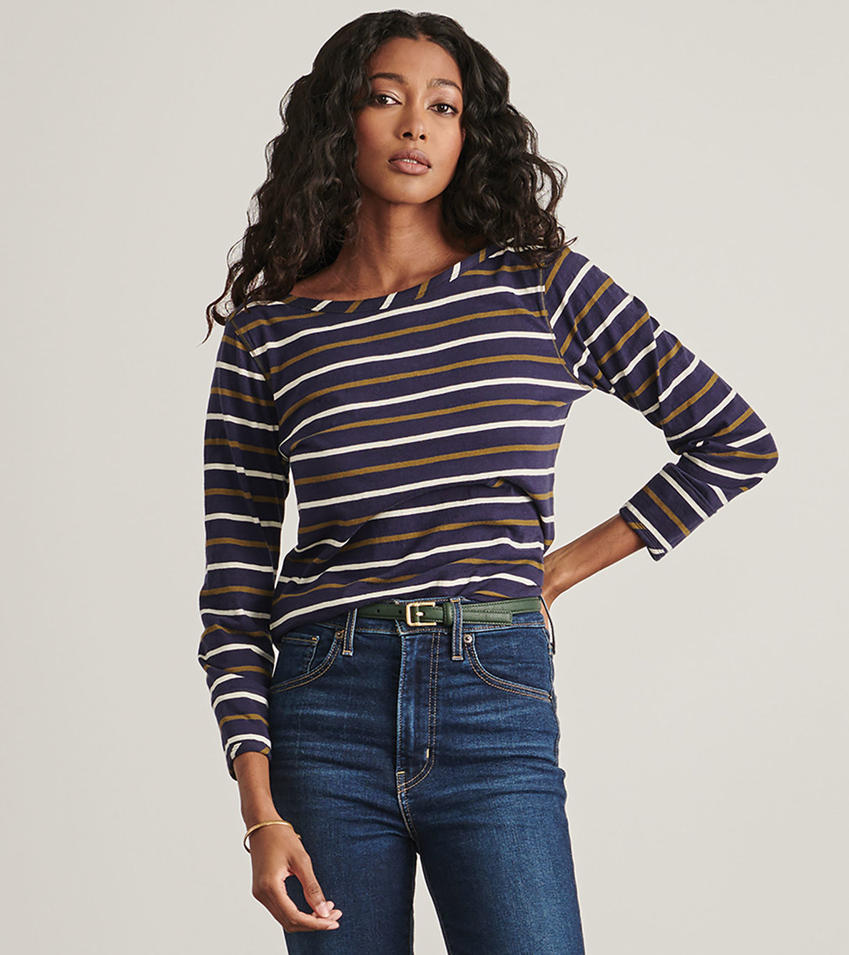 View larger image of 3/4 Sleeve Breton - Baltic Sea Stripes