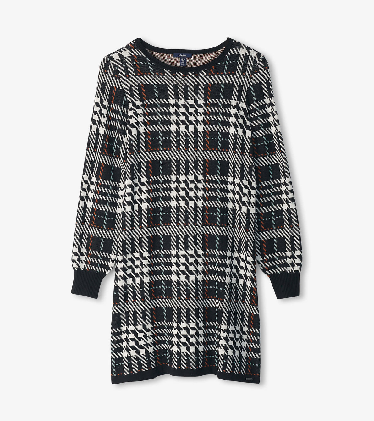 View larger image of Abigail Sweater Dress - Caviar Plaid