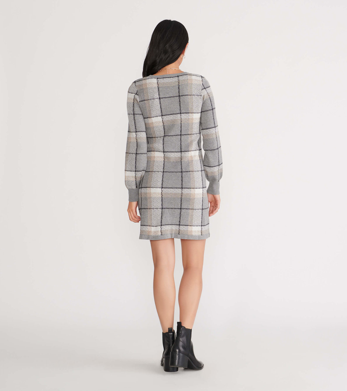 View larger image of Abigail Sweater Dress - Cliffside Plaid