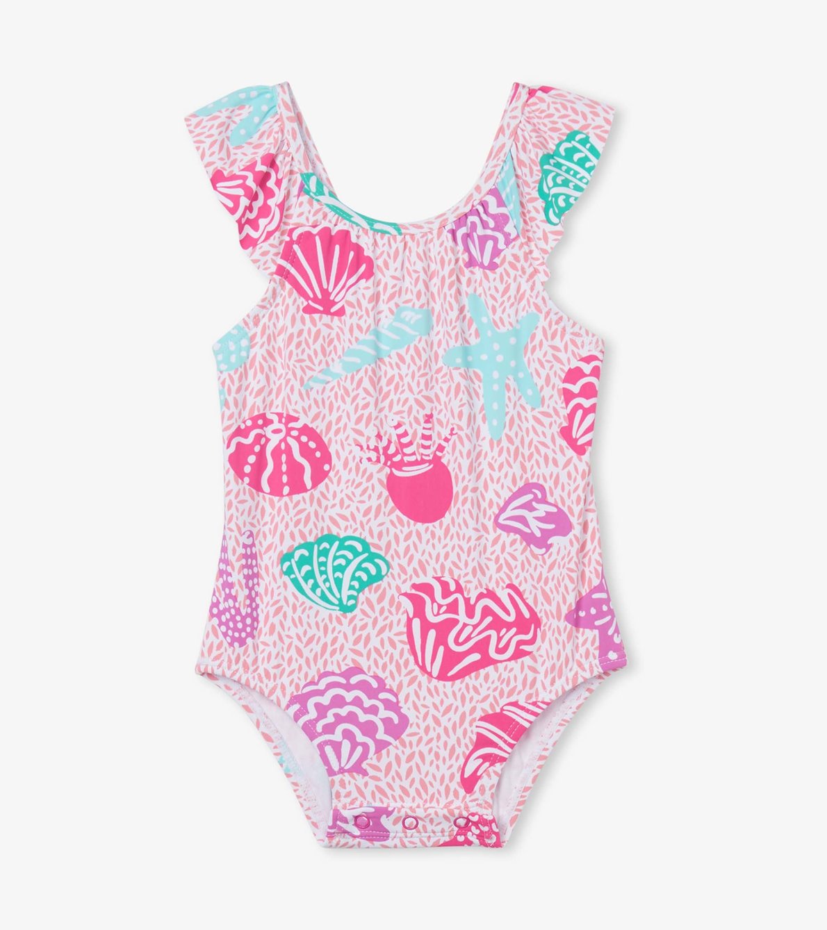 View larger image of Abstract Sea Life Baby Ruffle Swimsuit