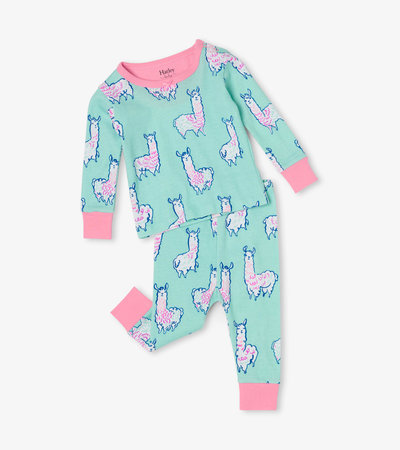 Pyjama en coton biologique pour bébé – Alpagas adorables