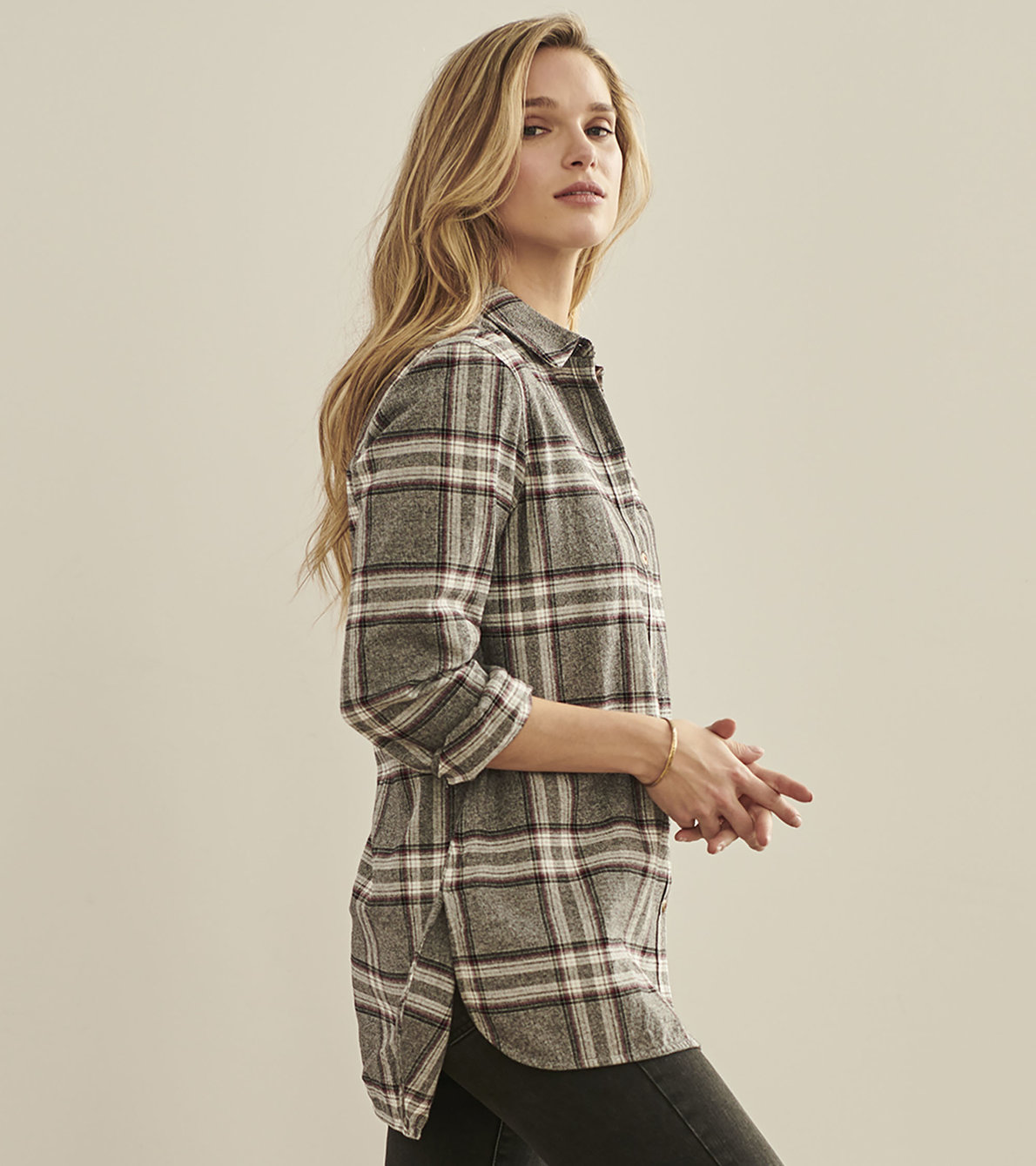 View larger image of Alison Tunic - Charcoal Plaid