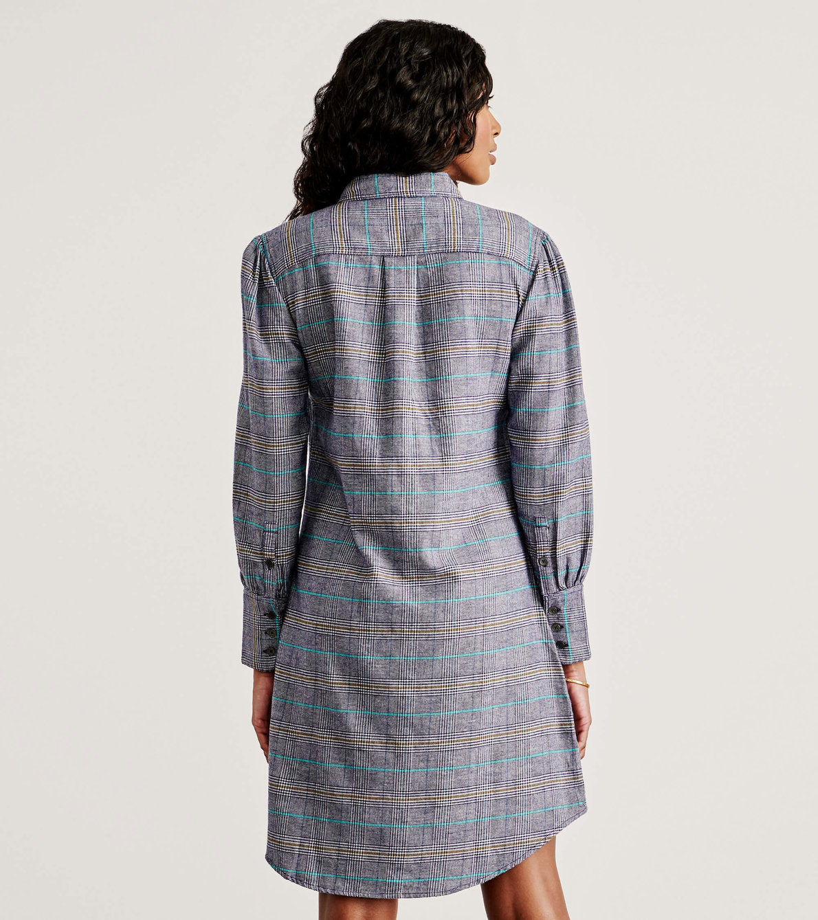 Agrandir l'image de Robe chemise Anna – Tartan baltique