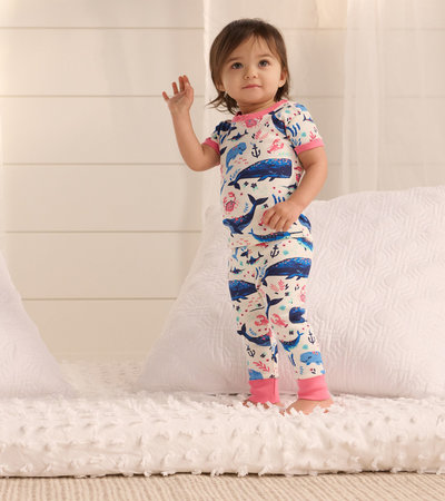 Aquatic Friends Organic Cotton Baby Short Sleeve Pajama Set