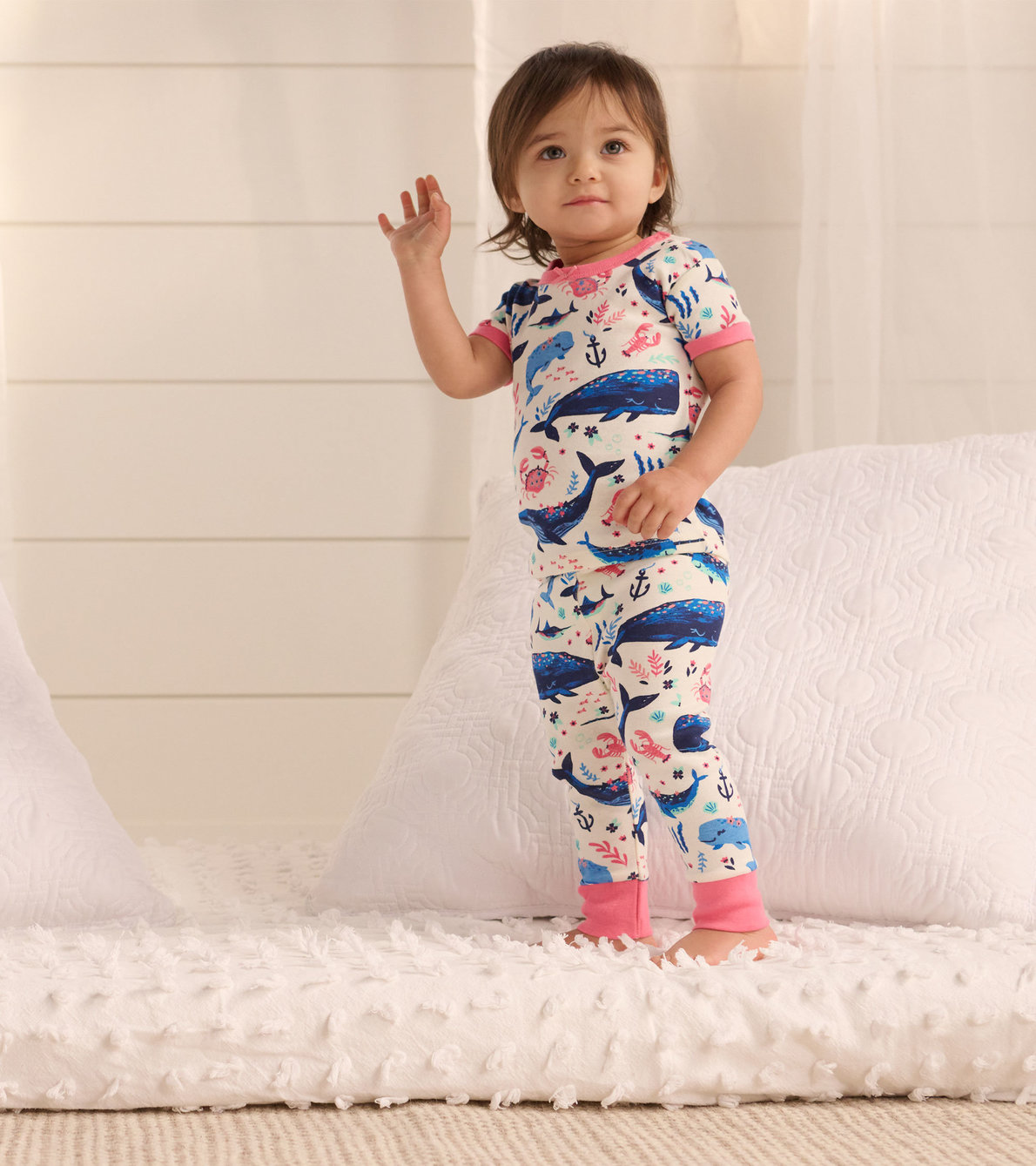 View larger image of Aquatic Friends Organic Cotton Baby Short Sleeve Pajama Set