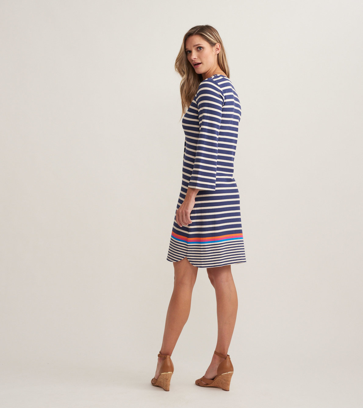 View larger image of Ashley Dress - Navy Stripes