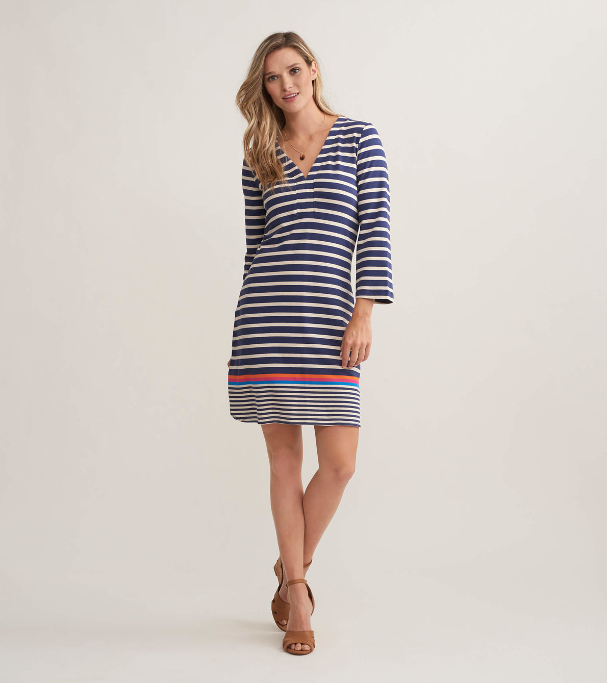 View larger image of Ashley Dress - Navy Stripes