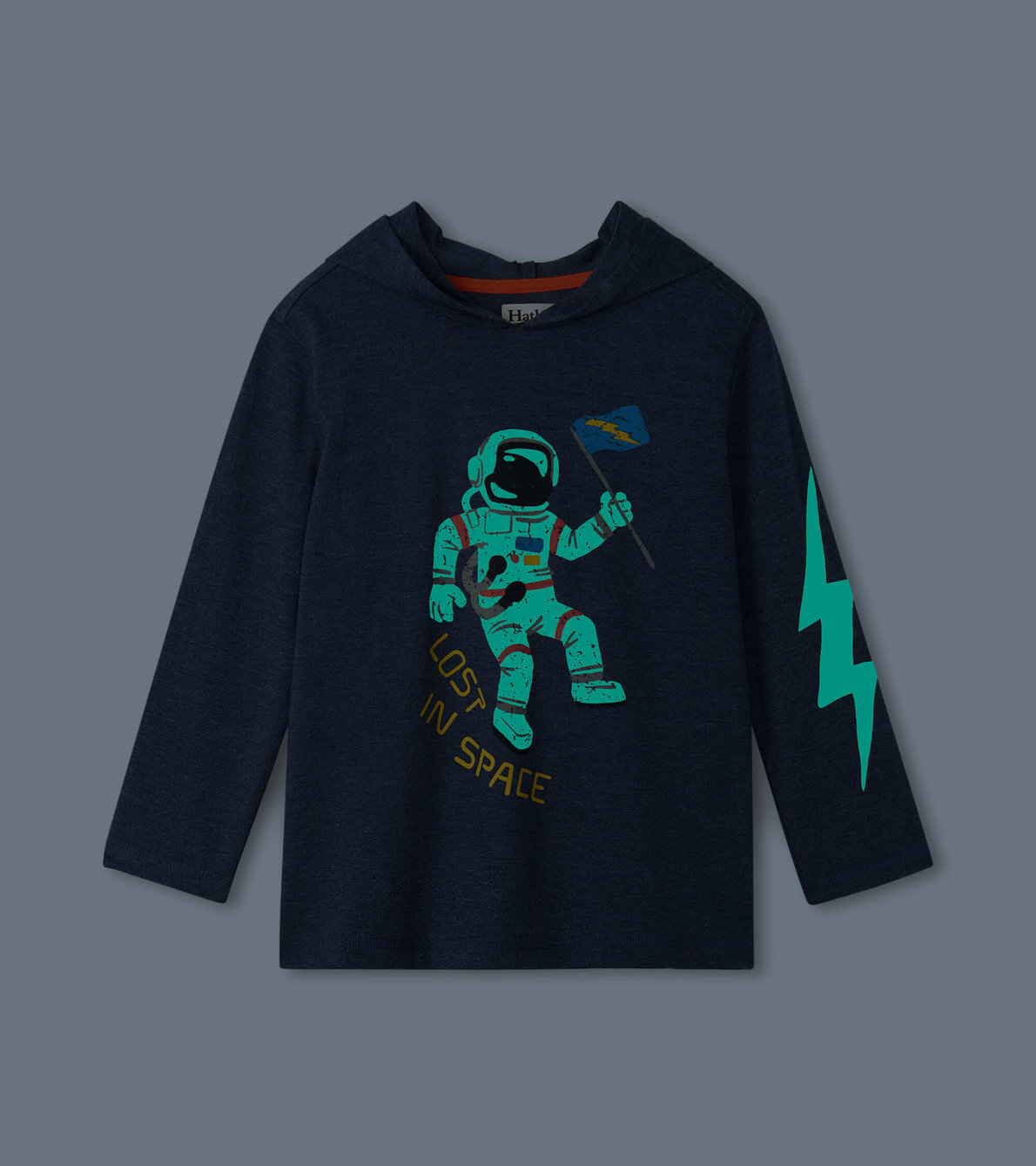 Agrandir l'image de T-shirt à capuchon brillant dans le noir – Astronaute