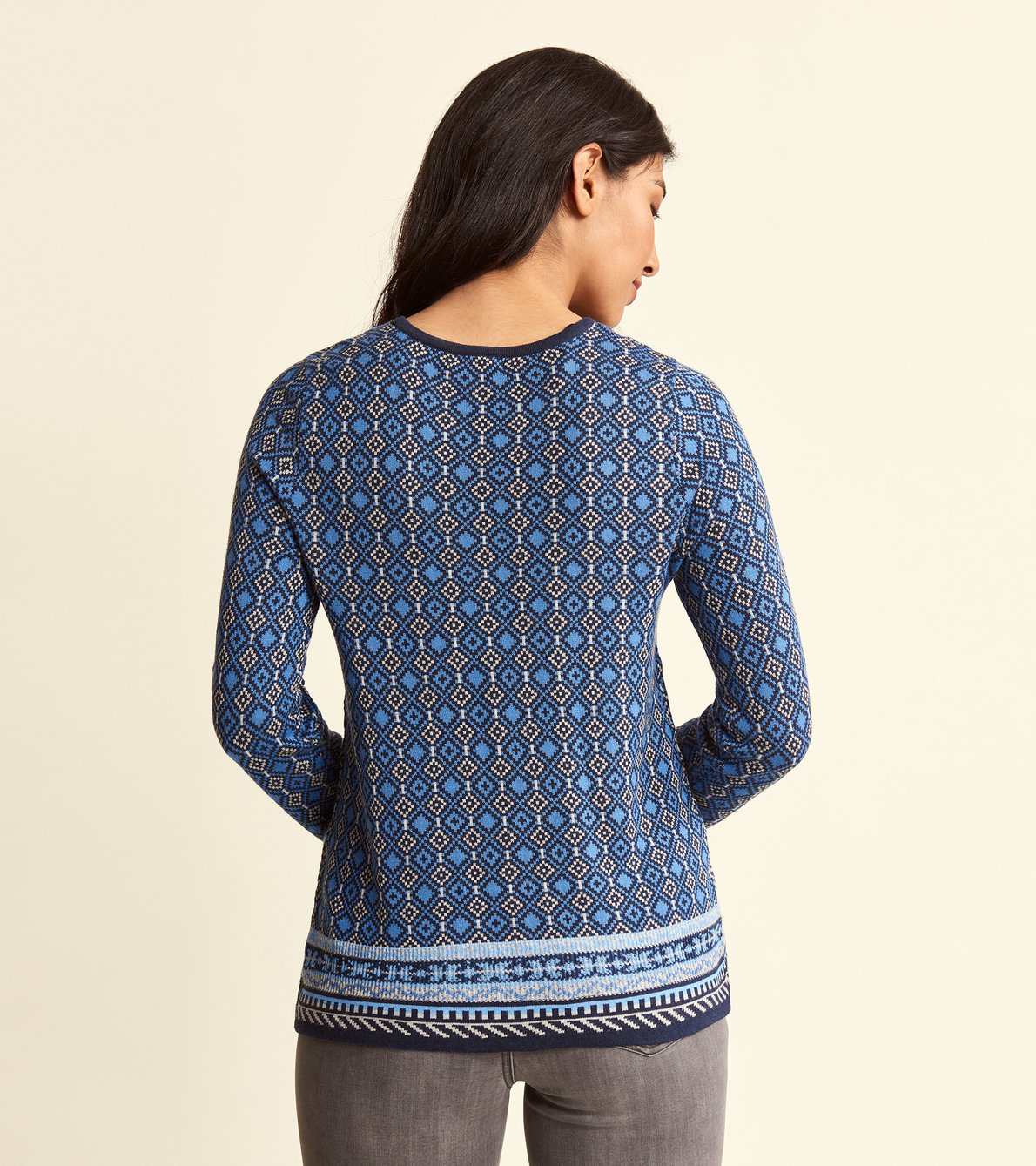 View larger image of Ayla Sweater - Dutch Blue Argyle