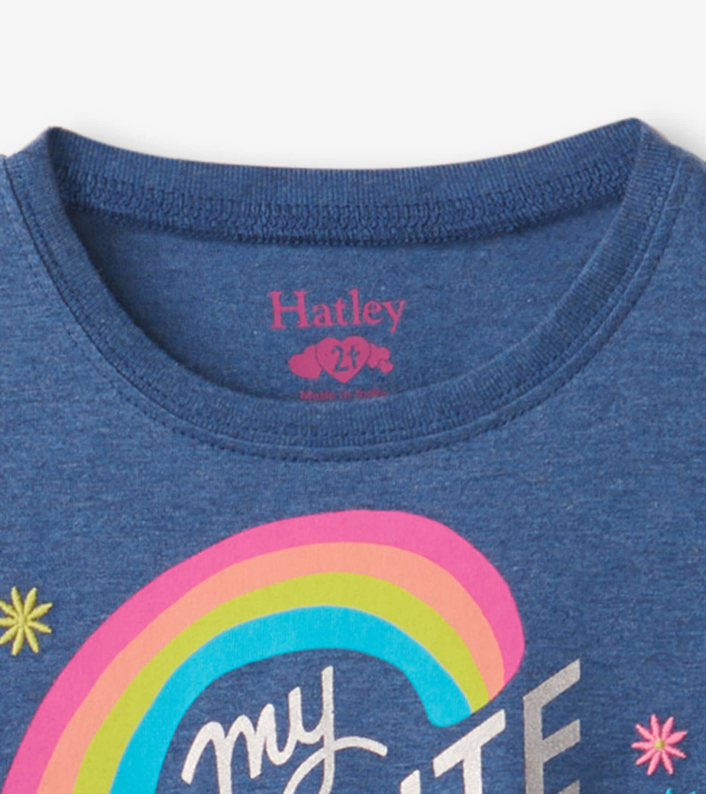 Toddler Girl Graphic Rainbow Print Ruffled Long-sleeve Tee