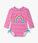 Baby Girls Candy Stripes Rashguard Swimsuit