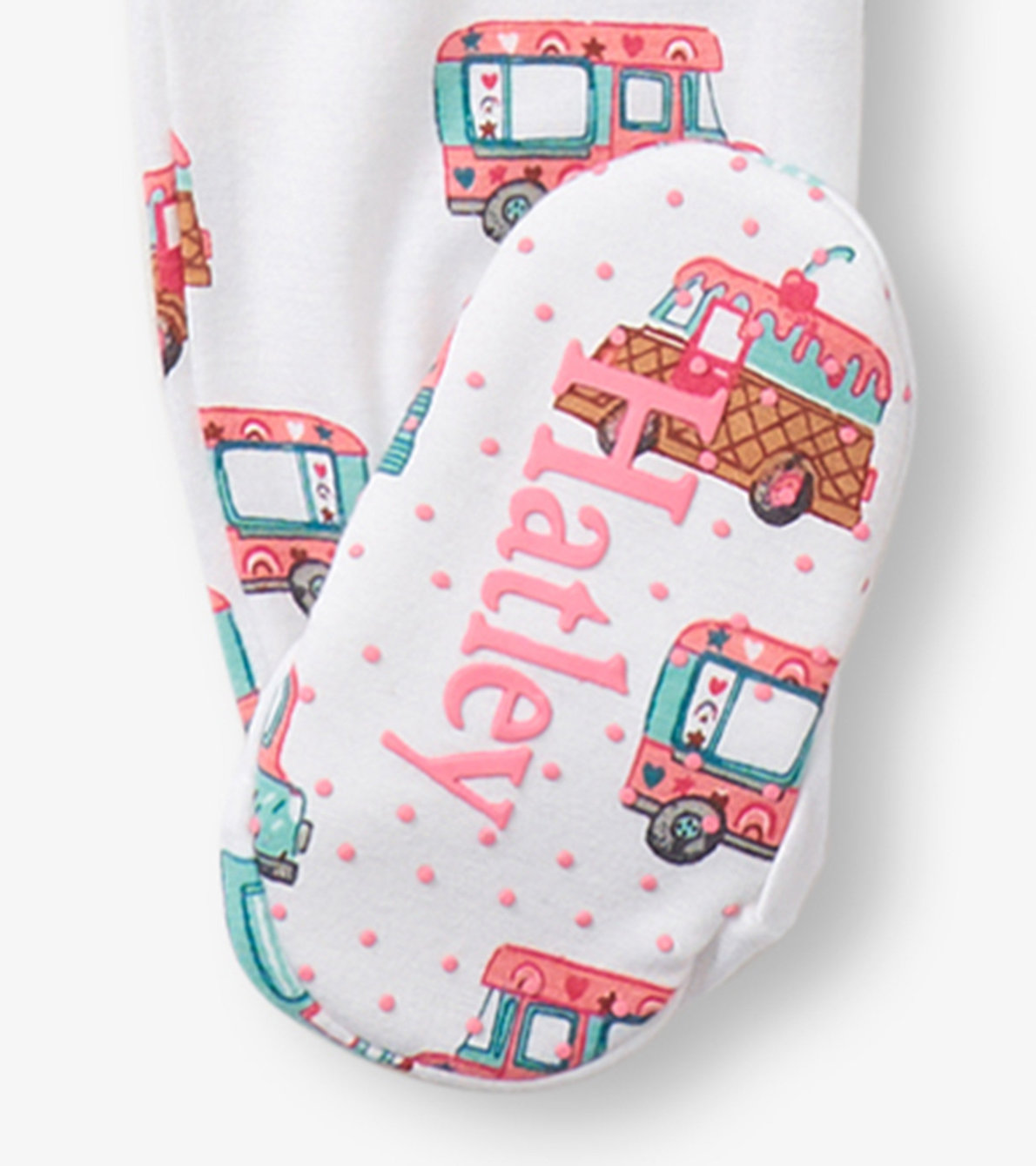 View larger image of Baby Girls Ice Cream Trucks Footed Sleeper