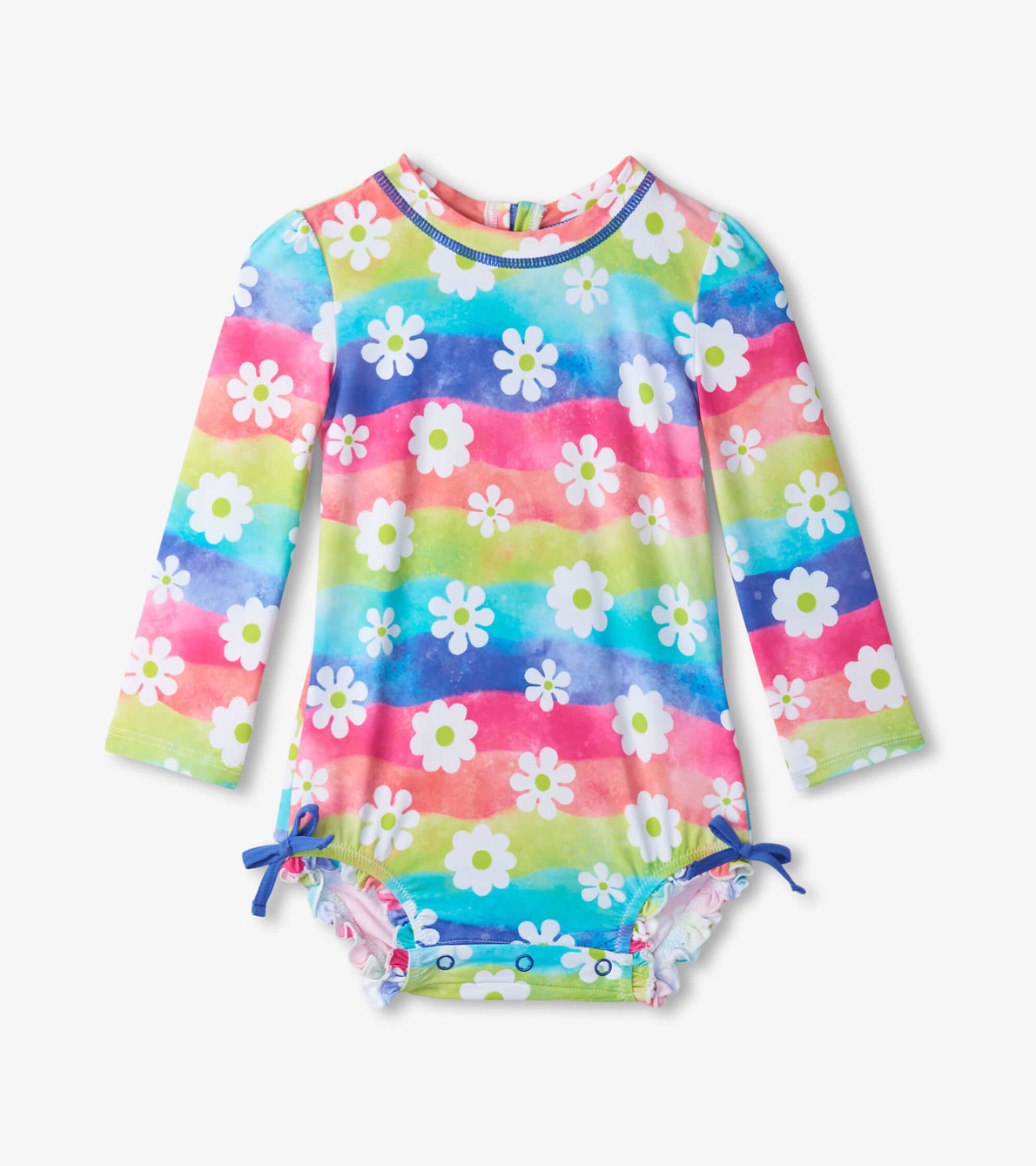 View larger image of Baby Girls Rainbow Flowers Rashguard Swimsuit