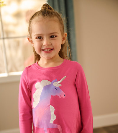 Girls Unicorn Anatomy Long Sleeve T-Shirt - Hatley CA