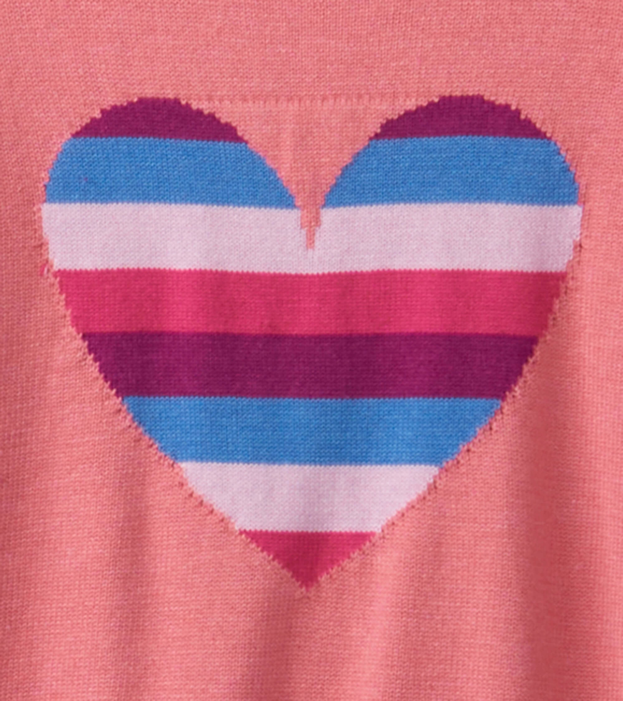 Striped Heart Ruffle Sleeve Sweater - Hatley US