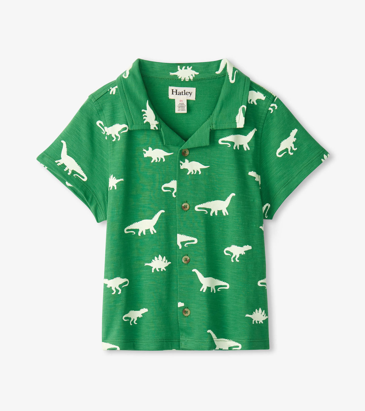 Agrandir l'image de Chemisier boutonné en jersey pour tout-petit – Dinosaures phosphorescents