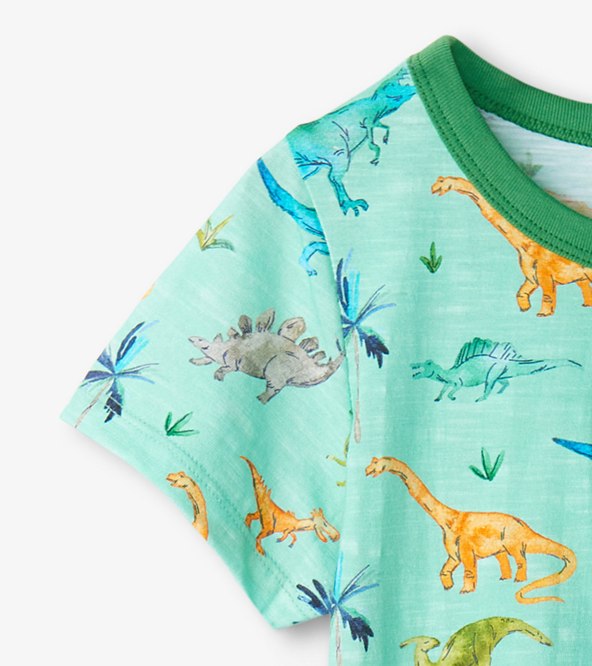 Agrandir l'image de T-shirt Henley pour tout-petit – Dinosaures et palmiers