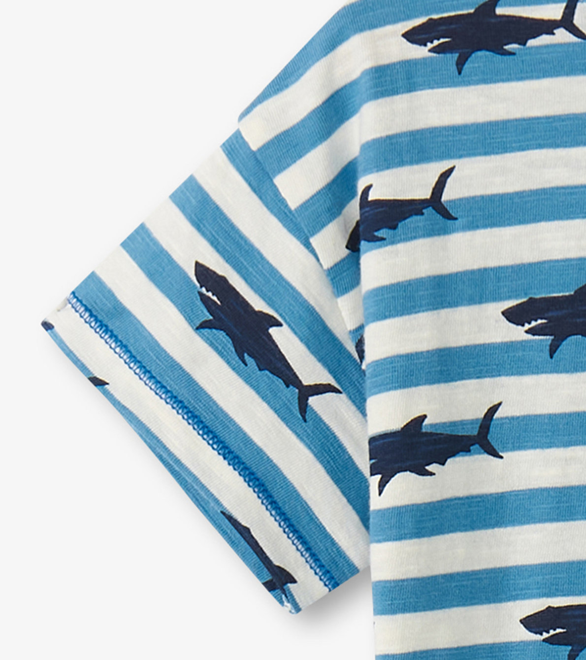 Agrandir l'image de T-shirt ample pour tout-petit – Requins sur rayures