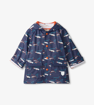 Baby & Toddler Boys Sharks Button-Up Raincoat