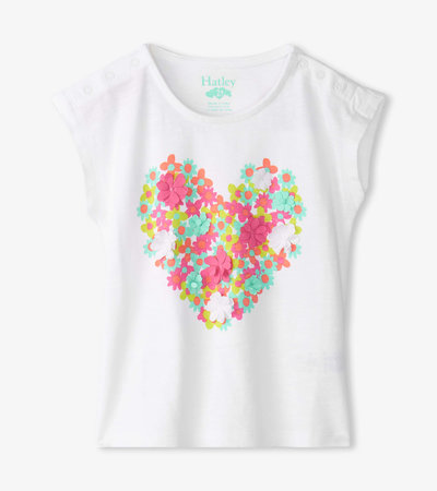 Baby & Toddler Girls Chiffon Heart Snap Button Shirt