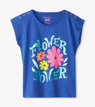 T-shirt à boutons-pression pour tout-petit – Bouquet « Flower Power »