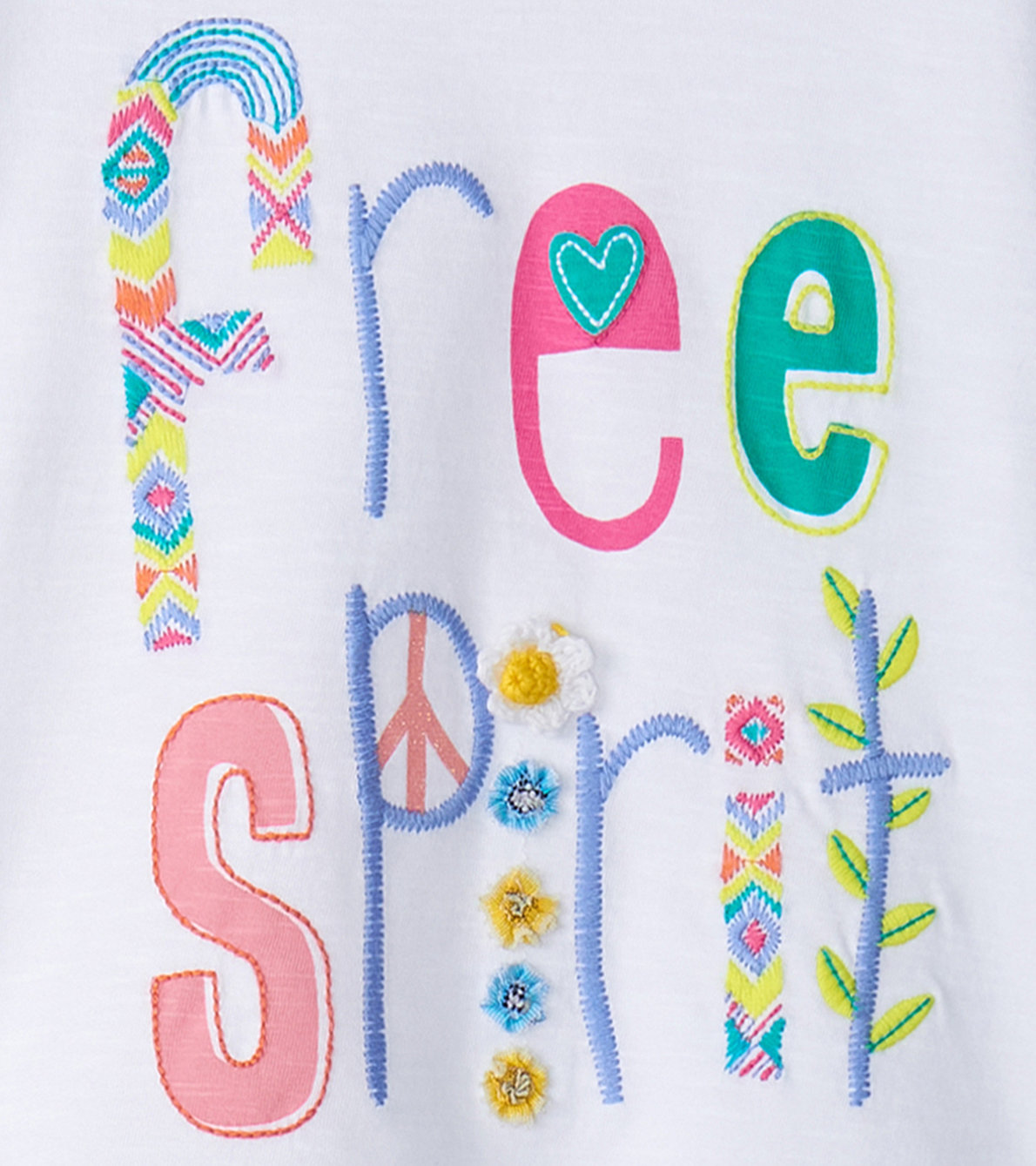 Agrandir l'image de T-shirt à imprimé pour tout-petit – Motif « Free Spirit » sur fond blanc