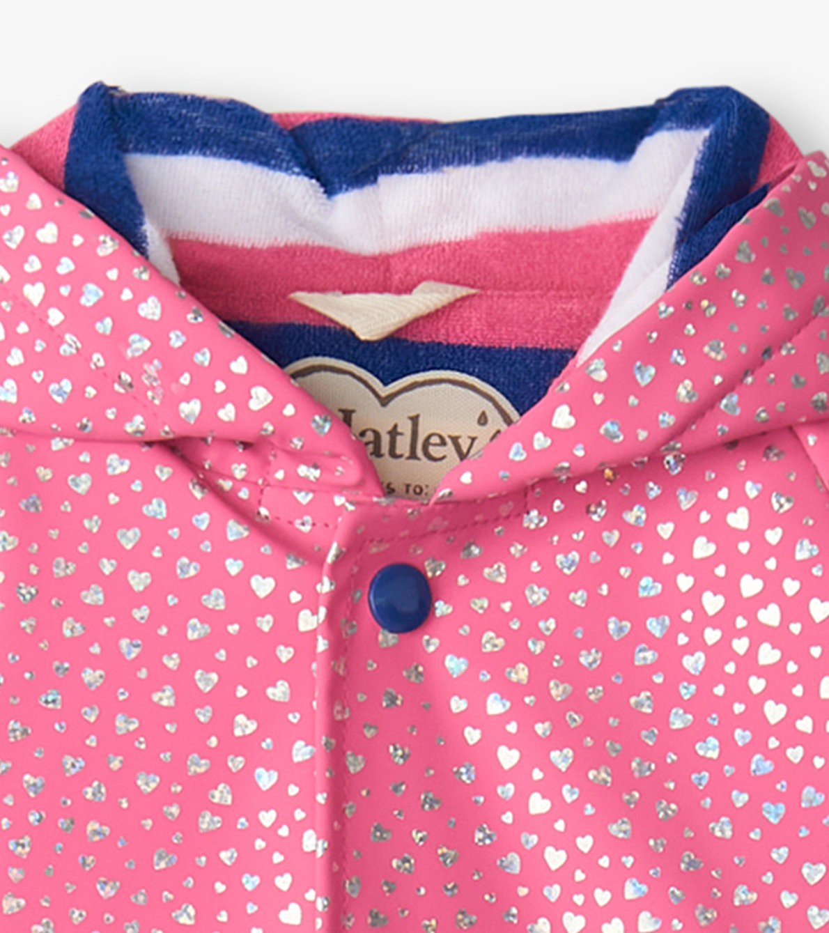 View larger image of Baby & Toddler Girls Glitter Hearts Button-Up Rain Jacket
