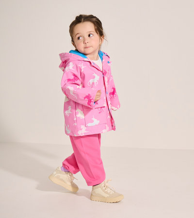 Baby & Toddler Girls Mystical Unicorn Colour Changing Button-Up Rain Jacket