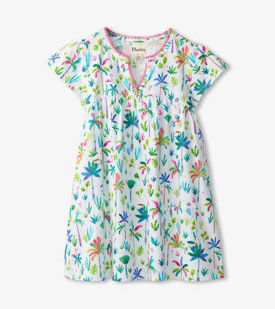 Baby & Toddler Girls Rainbow Palms Pocket Puff Dress