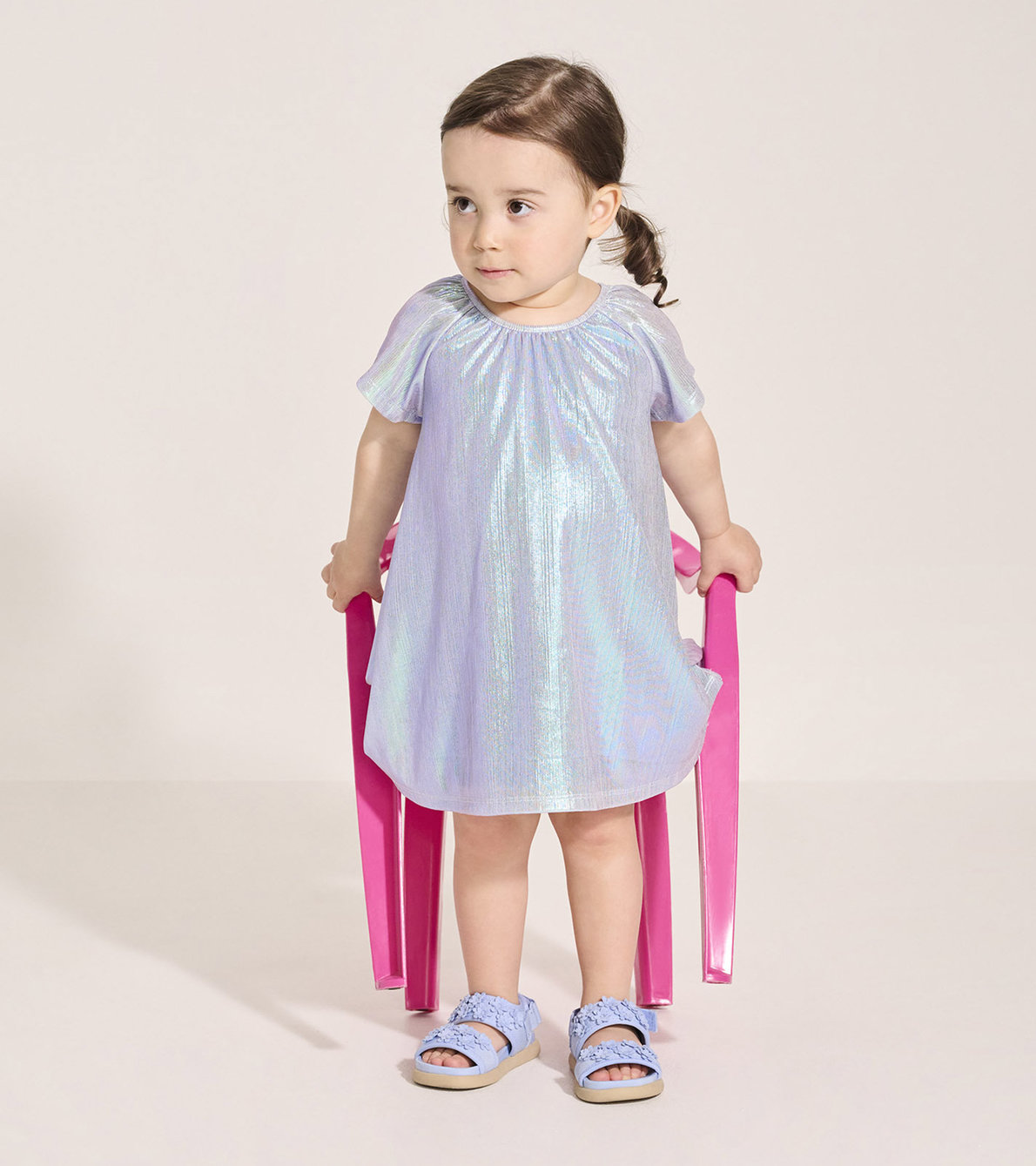 View larger image of Baby & Toddler Girls Silver Metallic A-Line Dress