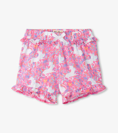 Baby & Toddler Girls Unicorn Garden Ruffle Shorts