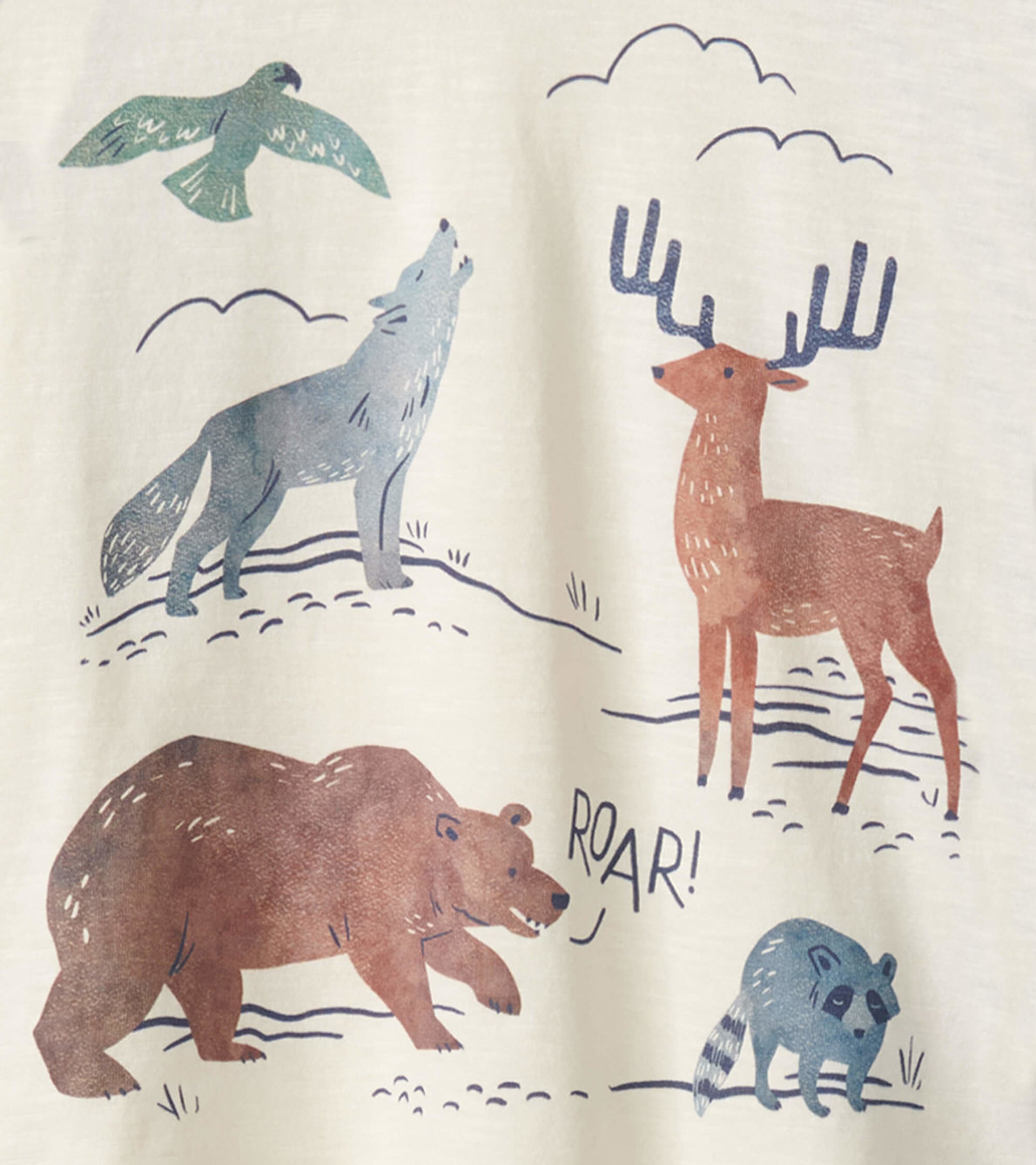 Agrandir l'image de T-shirt à encolure ronde et à manches longues – Forêt hivernale