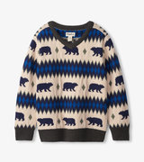 Bear Fair Isle V-Neck Sweater