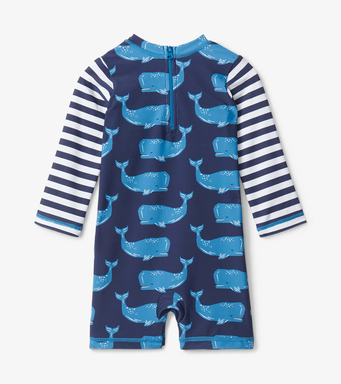 Agrandir l'image de Maillot protecteur une pièce pour bébé – Baleines bleues