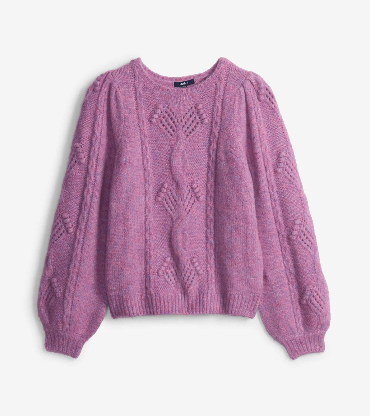 View larger image of Blooming Cable Sweater - Faded Port
