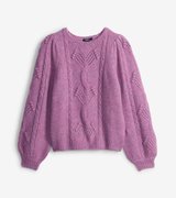 Blooming Cable Sweater - Faded Port