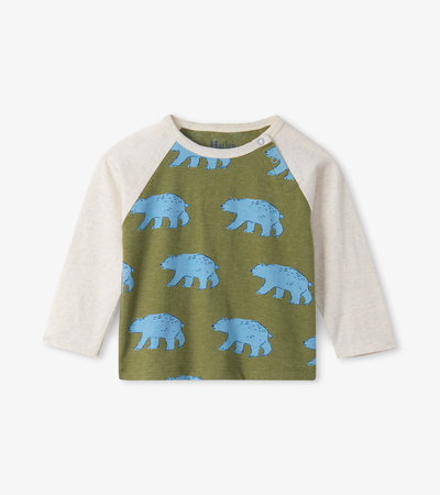 T-shirt à manches raglan pour bébé – Ours bleus