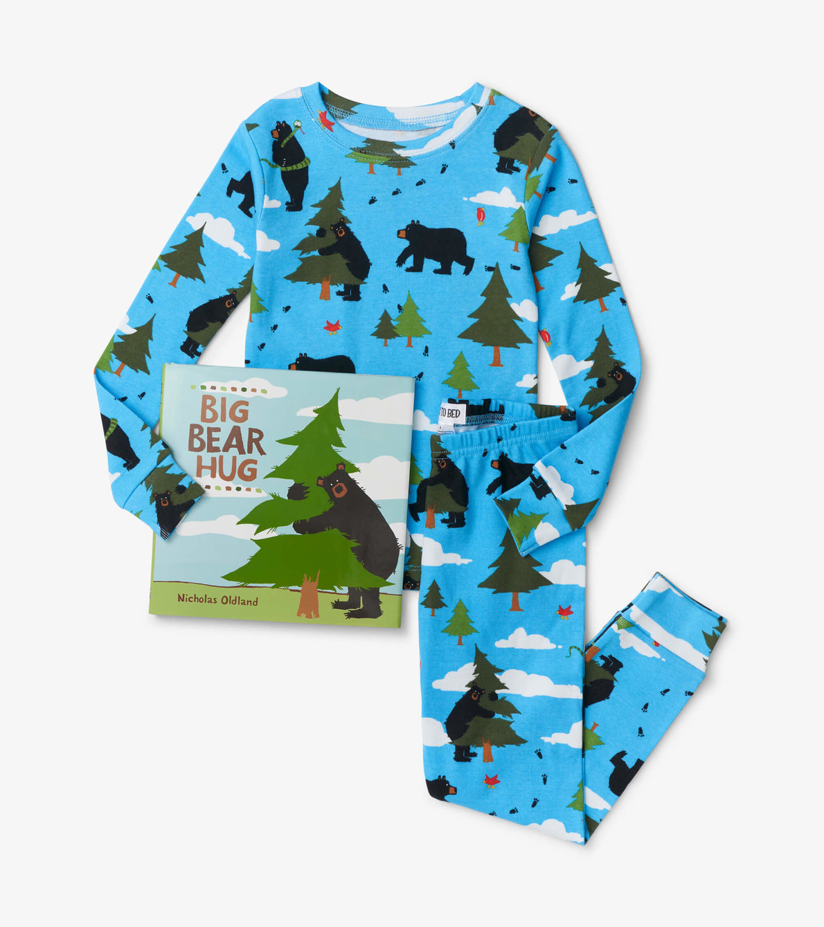 View larger image of Blue Big Bear Hug Book and Pajama Set