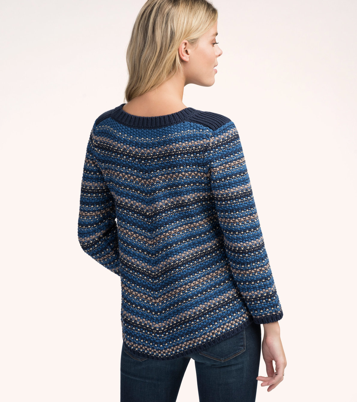 View larger image of Blue Chevron Stripes Chelsie Sweater