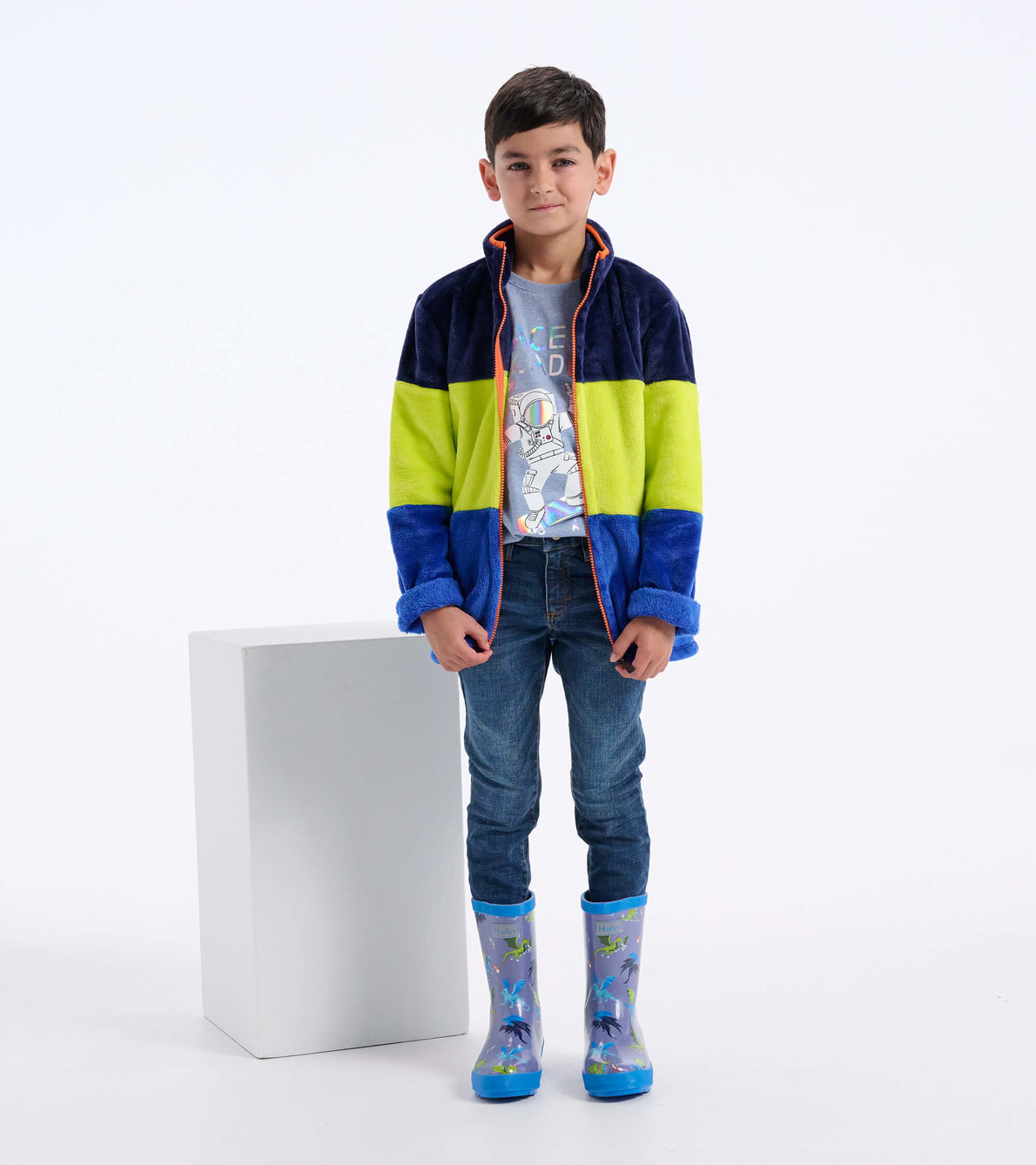 View larger image of Kids Blue & Green Fleece Jacket