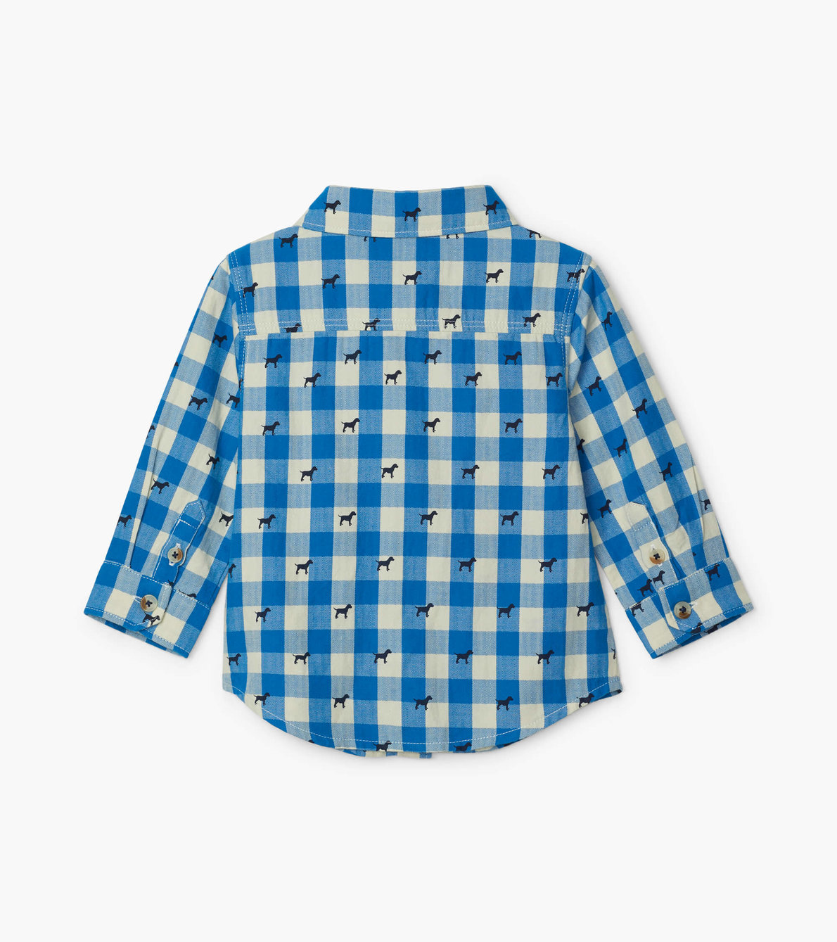 View larger image of Blue Plaid Pups Baby Button Down Shirt