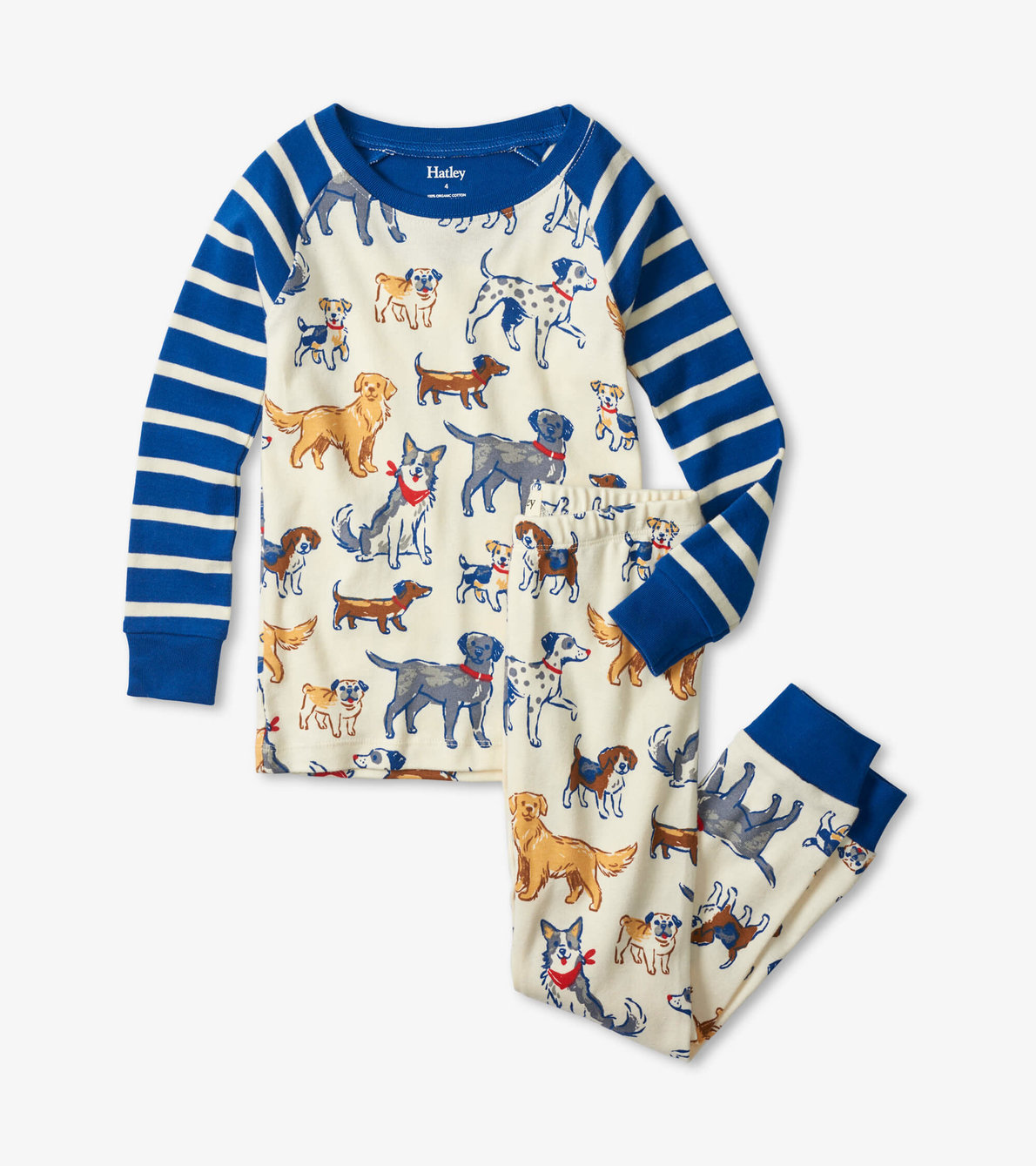 View larger image of Blue Pups Organic Cotton Raglan Pajama Set